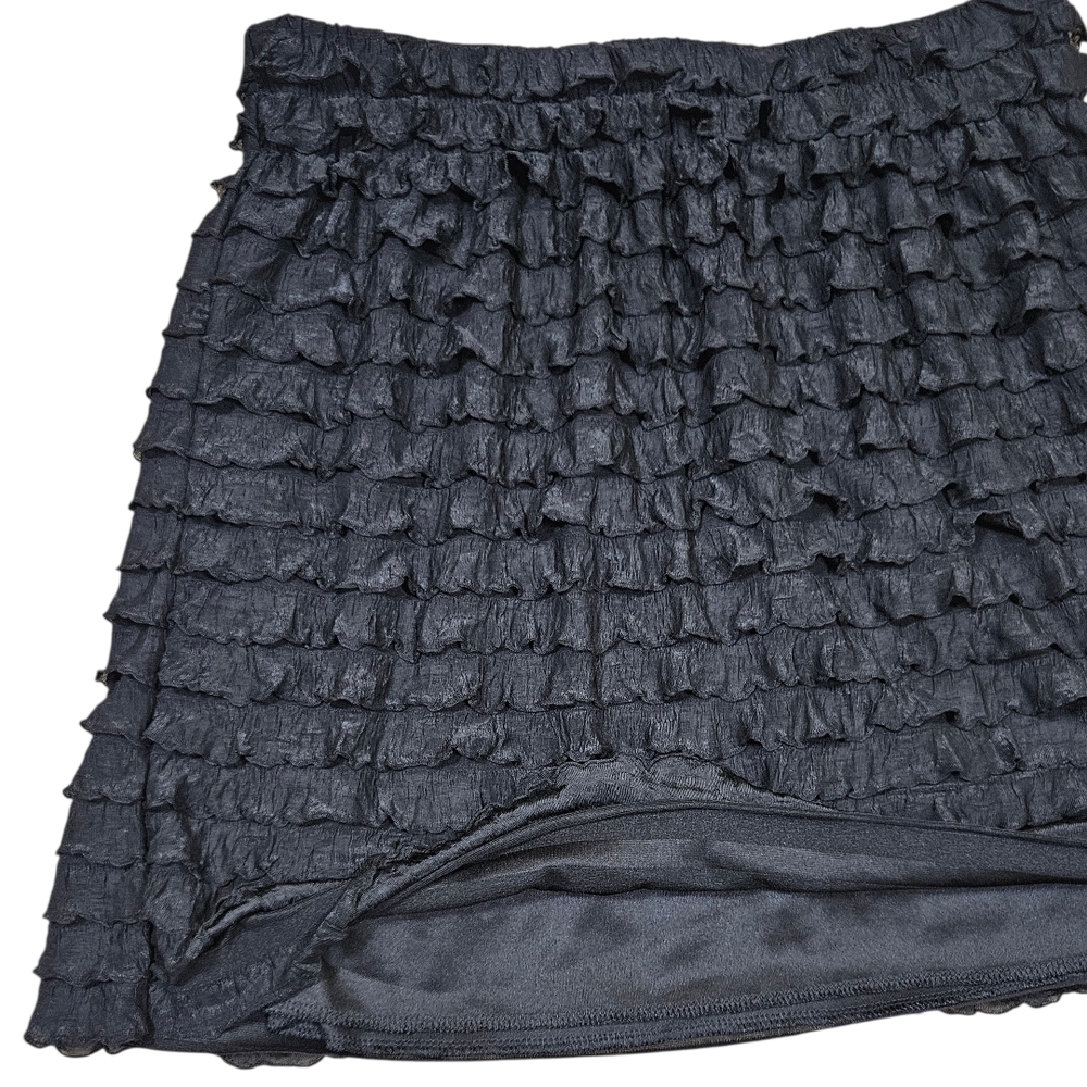 Black Ruffled Mini Skirt - Picture 3 of 5